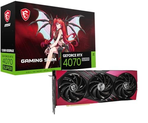 Imagen frontal de GeForce RTX™ 4070 Super 12G Gaming X Slim MLG, 192-bit GDDR6X, PCI Express 4.0