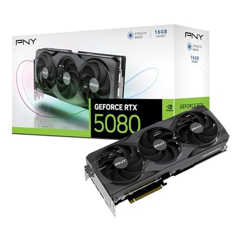 Imagen frontal de PNY GeForce RTX™ 5080 Ventilador Triple overclockeado